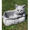 Figurka ogrodowa betonowa Kotek osłonka na doniczkę