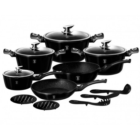 GARNKI BERLINGER HAUS 15 ELE METALLIC BLACK ROYAL BH-1664