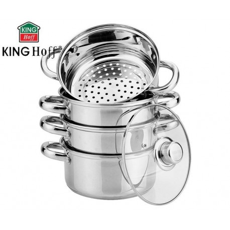 GARNKI DO GOTOWANIA NA PARZE 2.5L 18cm 5 ELE. KINGHOFF KH-3317