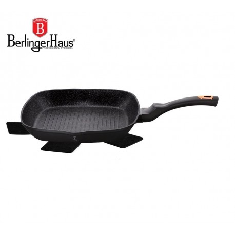 PATELNIA GRANITOWA GRILL 28CM BERLINGER HAUS BLACK ROSE BH-1636-N