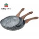 ZESTAW 3 PATELNI 20/24/28CM KINGHOFF GRANIT WOOD KH-1030