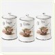 ZESTAW 3 POJEMNIKÓW CERAMICZNYCH NA KAWĘ, HERBATĘ I CUKIER MAESTRO MR-20050-03CS