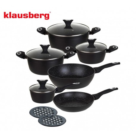 GARNKI GRANITOWE MARMO 12 ELE. KLAUSBERG KB-7244