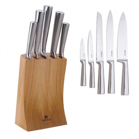 ZESTAW NOŻY KUCHENNYCH W BLOKU 6 ELE. KINGHOFF KH-1153