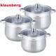 GARNKI GASTRO STOCK POT 6 ELE 10.7L+8.6L+7.0L KLAUSBERG KB-7177