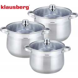 GARNKI GASTRO STOCK POT 6 ELE 10.7L+8.6L+7.0L KLAUSBERG KB-7177