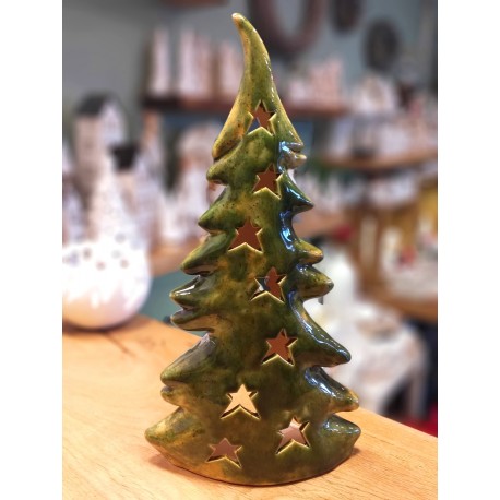 Choinka ceramiczna zielona gwiazdki wys.37 cm