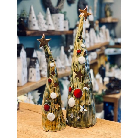 Choinka ceramiczna wielokolorowa wys.37 cm