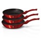 ZESTAW 3 PATELNI GRANITOWYCH 20/24/28CM BERLINGER HAUS METALLIC BURGUNDY LINE BH-1288-N