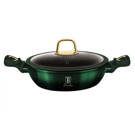 GARNEK GRANITOWY NISKI 3.8L 28CM BERLINGER HAUS METALLIC LINE EMERALD BH-6060