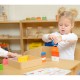 Drewniana Gra Dla Dzieci Kolorowe Klocki i Kubeczki Trójkąty Masterkidz Montessori