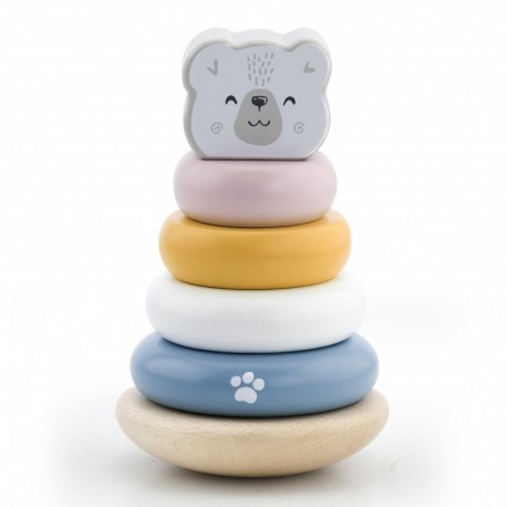 Viga PolarB Drewniana Piramidka edukacyjna - Miś Polarny