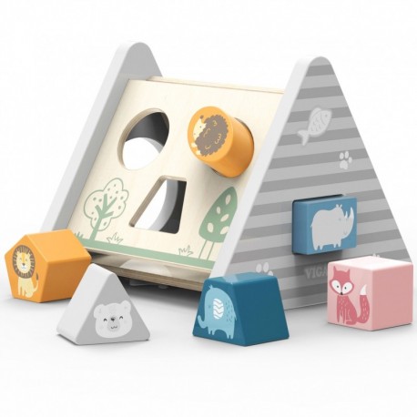 Viga PolarB Drewniany sorter z klockami piramida Układanka