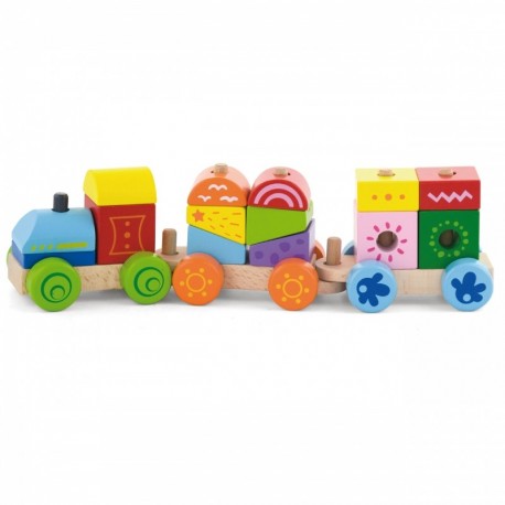 Kolejka Drewniana Pociąg Ciuchcia Klocki