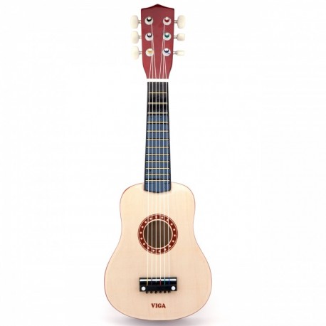 Viga Drewniana gitara dla dzieci Naturalna 21 cali 6 strun