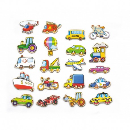 Viga Drewniane magnesy pojazdy zestaw