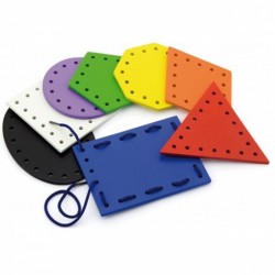 VIGA Drewniane Kształty do nawlekania i sznurowania