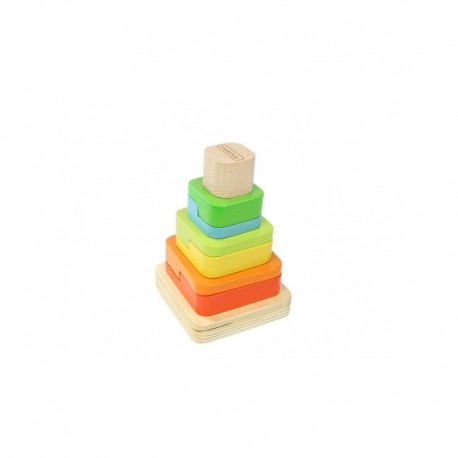 MASTERKIDZ Drewniana Układanka Sorter Piramidka Montessori