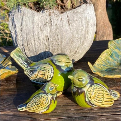 Ogrodowa dekoracja - Ptaszki-Komplet 3 szt. Zielone