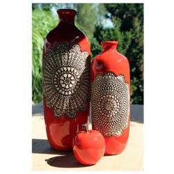 Wazon wazony ceramiczne Butla z motywem koronki 
