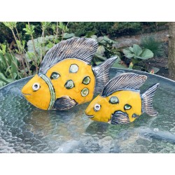 ogrodowa dekoracja-ryby- żółta w kropki. www.alimar24.pl