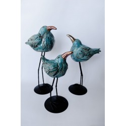 Ptak, Ptaki na stojaku. Dekoracja do domu i ogrodu. Średni. Turkus - połysk Alimar24.pl