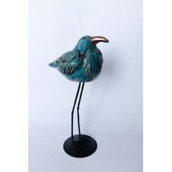 Dekoracja wielkanocna Ptak na stojaku do domu i ogrodu Mały Turkus. Alimar24.pl