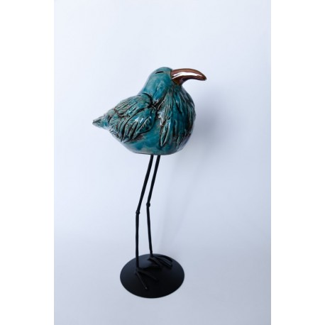 Dekoracja wielkanocna Ptak na stojaku do domu i ogrodu Mały Turkus. Alimar24.pl