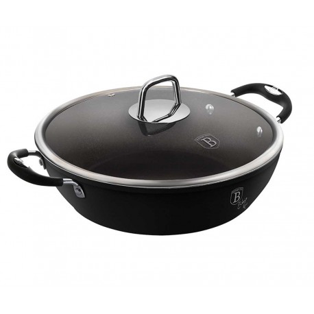 GARNEK TYTANOWY NISKI 28cm 3.8L BERLINGER HAUS BLACK PROFESSIONAL LINE BH-6125