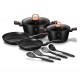 KOMPLET GARNKÓW POWŁOKA GRANIT 10 EL. BERLINGER HAUS BLACK ROSE BH-6149