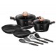 KOMPLET GARNKÓW POWŁOKA GRANIT 10 EL. BERLINGER HAUS BLACK ROSE BH-6149