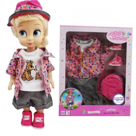 WOOPIE Kolorowe Ubranko dla Lalki Piesek Kurteczka Czapeczka 43-46 cm