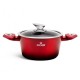 GARNKI z POWŁOKĄ GRANITOWĄ 15 ELE. ZILNER CHERRY RED NOIR ZL-8521 www.alimar24.pl