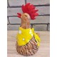 Kura z apaszką żółtą 24 cm - średnia- wyrób ceramiczny