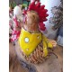 Kura z apaszką żółtą 24 cm - średnia- wyrób ceramiczny