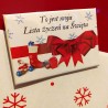 Magnes na lodówkę Świąteczna grafika plus lista życzeń.