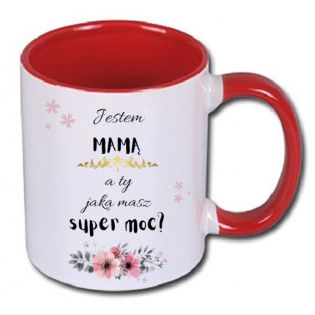 Kubek czerwony na Dzień Matki 300ml