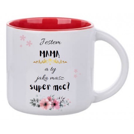 Kubek czerwony na Dzień Matki 400ml