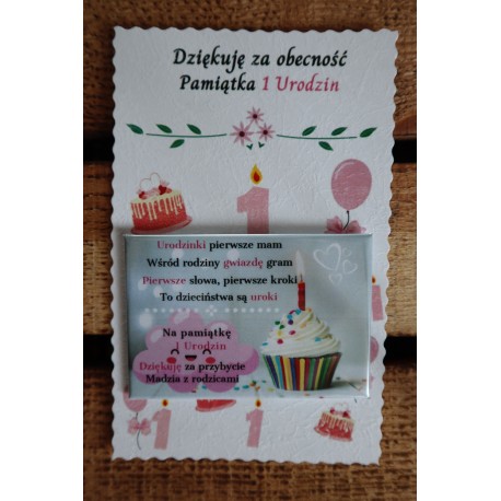 Podziękowanie życzenia na Roczek Pamiątka Urodziny