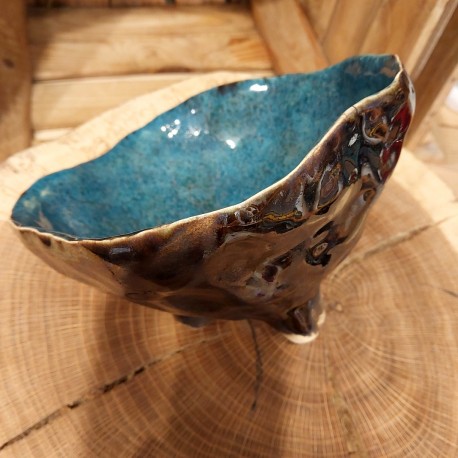 Misy misa do domu i ogrodu na prezent. Misa na nóżkach. Antracyt Turkus