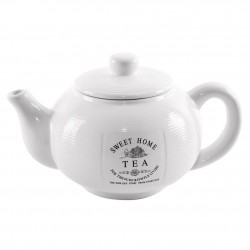 Dzbanek ceramiczny do kawy herbaty z pokrywką uchwytem biały retro SWEET HOME 1,8 l