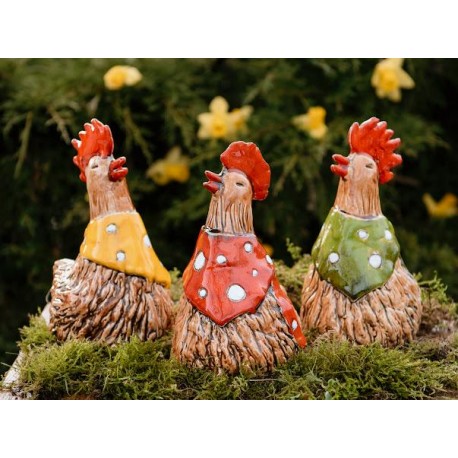 Wielkanocne ozdoby,dekoracje ogrodowe-kurka z apaszką28