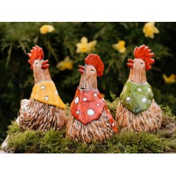 Wielkanocne ozdoby,dekoracje ogrodowe-kurka z apaszką28