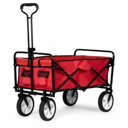 Składany duży wózek ogrodowy plażowy turystyczny transportowy czerwony