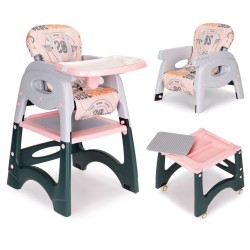 Krzesełko do karmienia 2w1 fotelik stolik dla dzieci PINK
