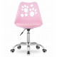 Krzesło obrotowe PRINT - różowe z łapkami
