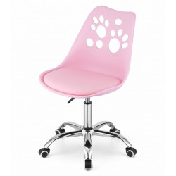 Krzesło obrotowe PRINT - różowe z łapkami