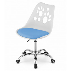 Krzesło obrotowe z podnośnikiem - PRINT biało-niebieskie