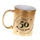 Kubek na 50 rocznicę ślubu Złoty brokatowy