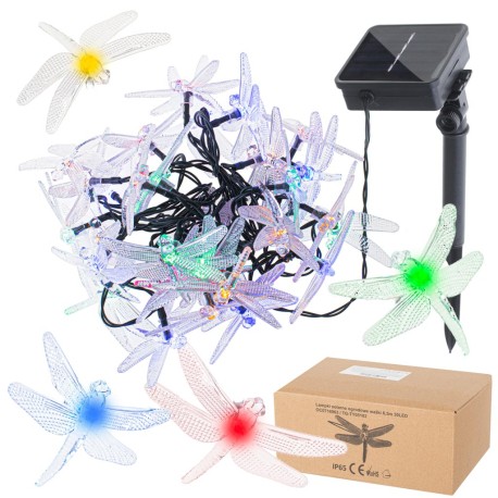 LAMPKI OGRODOWE SOLARNE WAŻKI 6,5M 30LED MULTIKOLOR